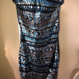Sequin strapless party dress